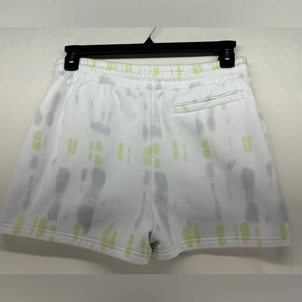 Peloton Chic‎ Tie-Dye Sweat Short White Green Grey Women's Size M